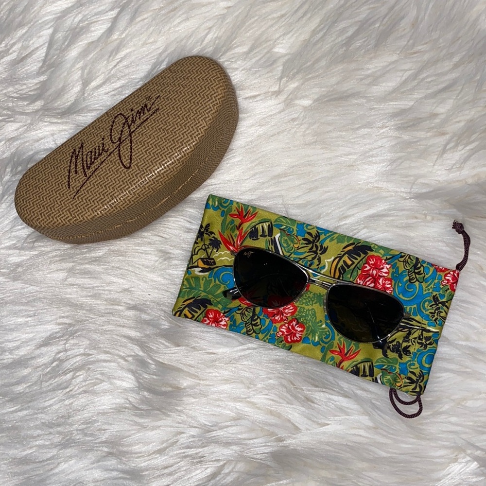 {maui jim} polarized baby beach sunglasses • gray/silver